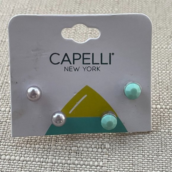 Capelli New York Women Earrings Stud Ear Jewely Set of 2 - Picture 2 of 7